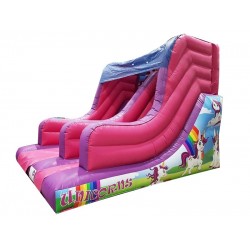 7ft Platform Unicorns Inflatable Slide
