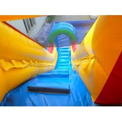 Custom Inflatable Water Parks Pool With Slide And Toys On Land